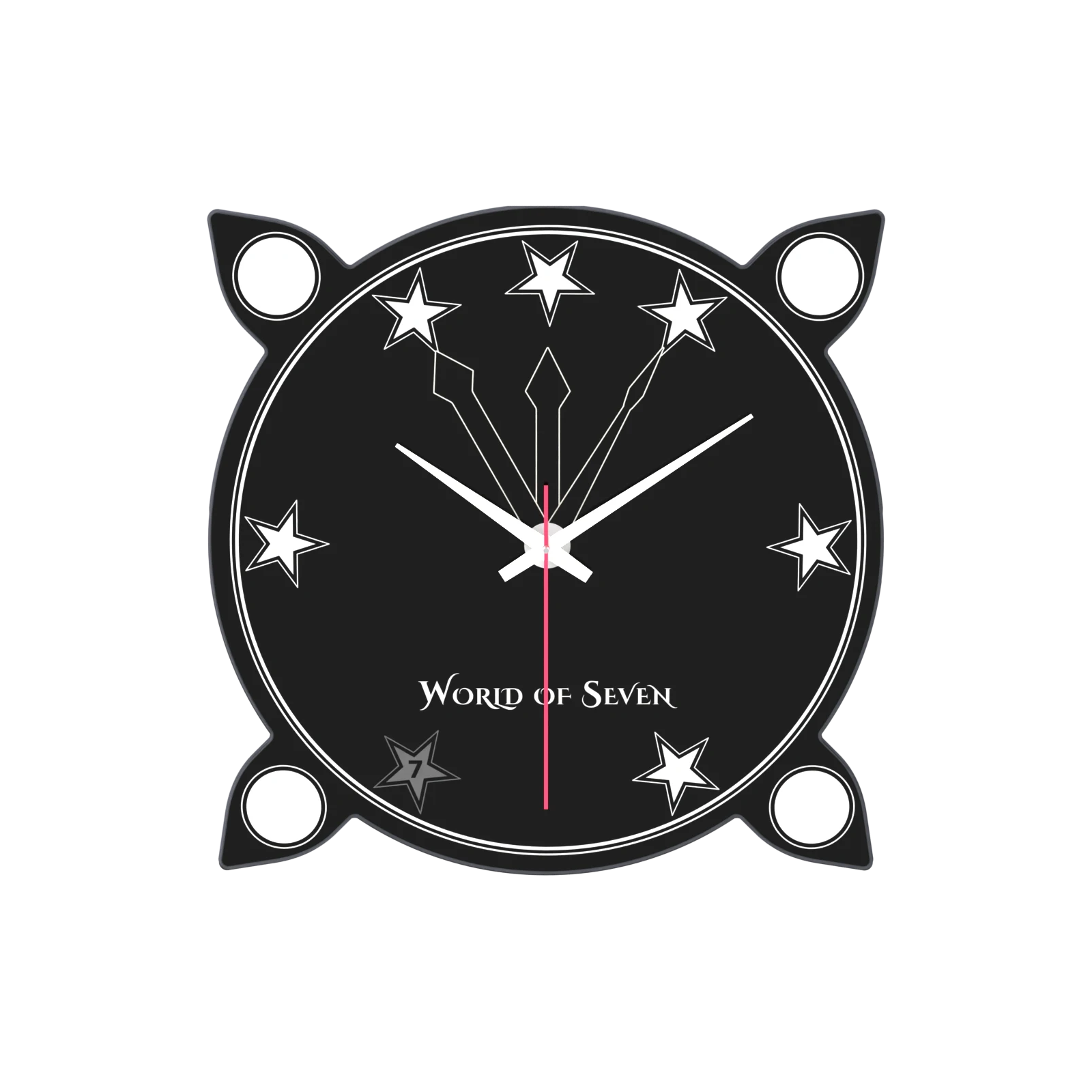 Wanduhr mit klarem Acrylglas und schwarzen Zeichen, zum Drehen