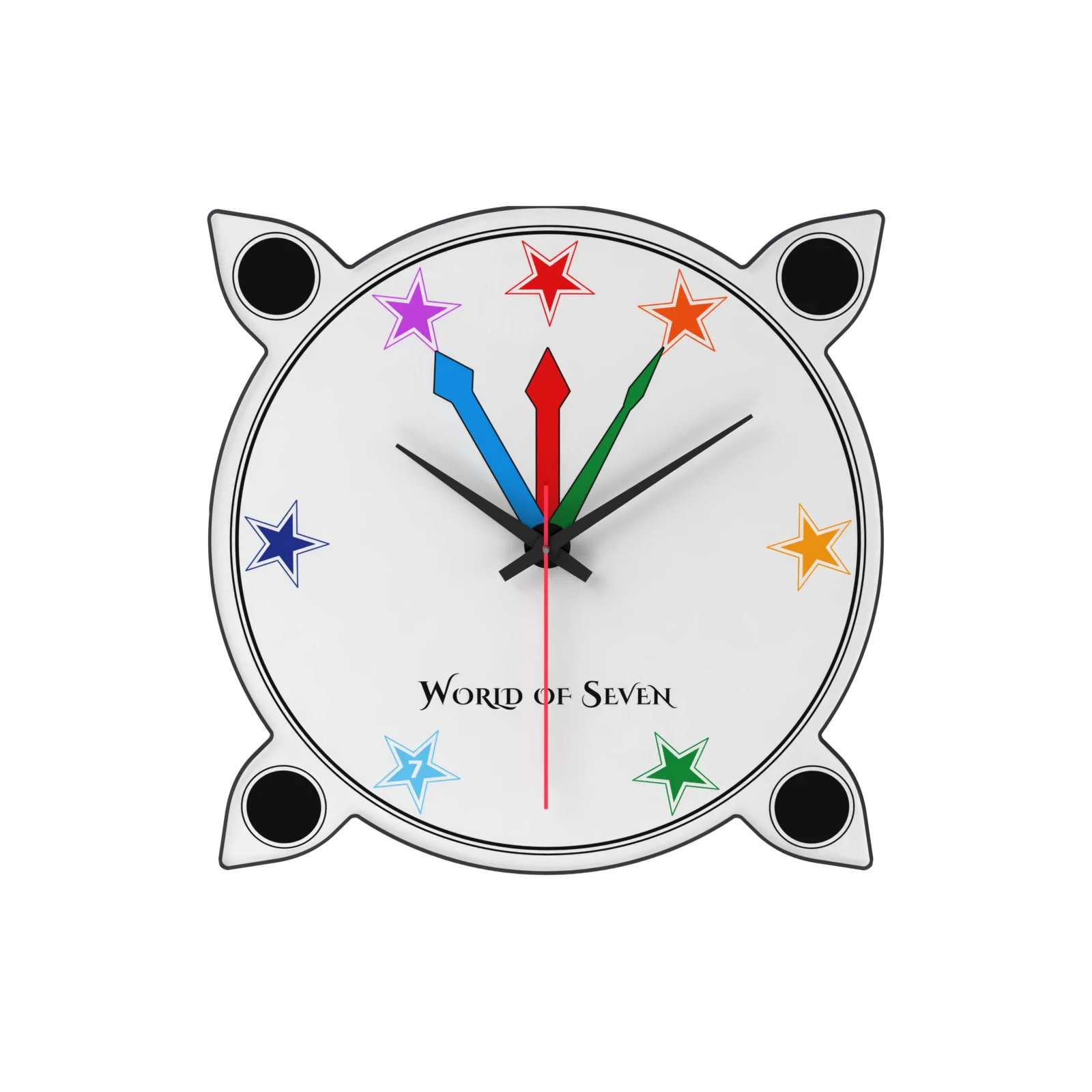 Wanduhr mit weißem Zifferblatt, zum Drehen